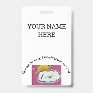 Funny name tag badge