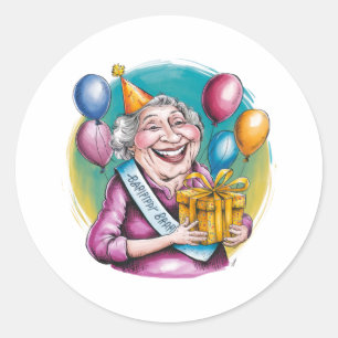 Funny Nana Birthday Gag Gift Classic Round Sticker