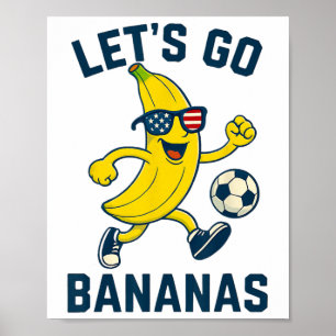 Funny Nana Soccer Cartoon Kicking Ll Usa Flag Gles Poster