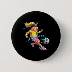 Funny Nana Soccer Ll Tee For Girls Women And Youth 2 Inch Round Button