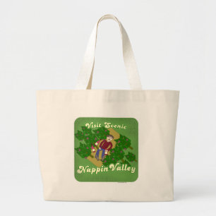 Funny Nappin Valley Slogan Large Tote Bag