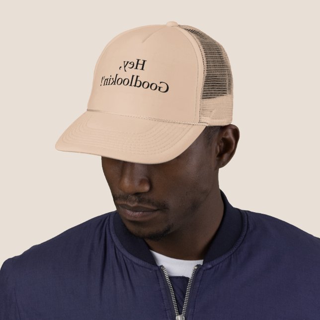 Funny Narcissist Boyfriend or Husband Mirror Text Trucker Hat (In Situ)