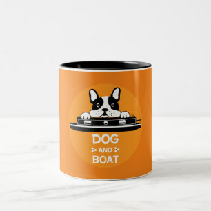 Funny Narrowboats Dogs British Canals Two-Tone Coffee Mug