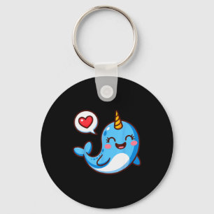 Funny Narwhal Art For Men Women Kids Narwhal Lover Keychain