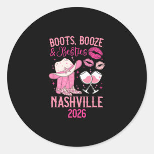 Funny Nashville Besties Trip 2026 Besties Vacation Classic Round Sticker