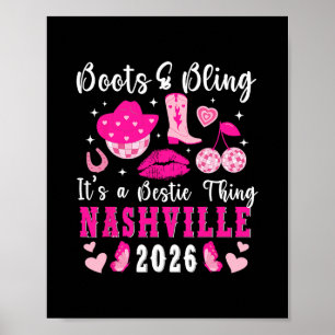 Funny Nashville Besties Trip 2026 Besties Vacation Poster