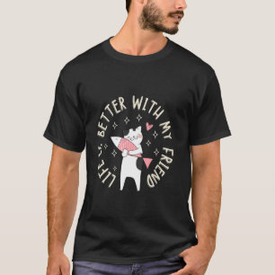 Funny National Cat Day Quote with Cute Fish For Ca T-Shirt