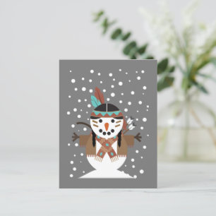 Funny Native American christmas tree decorations Postcard