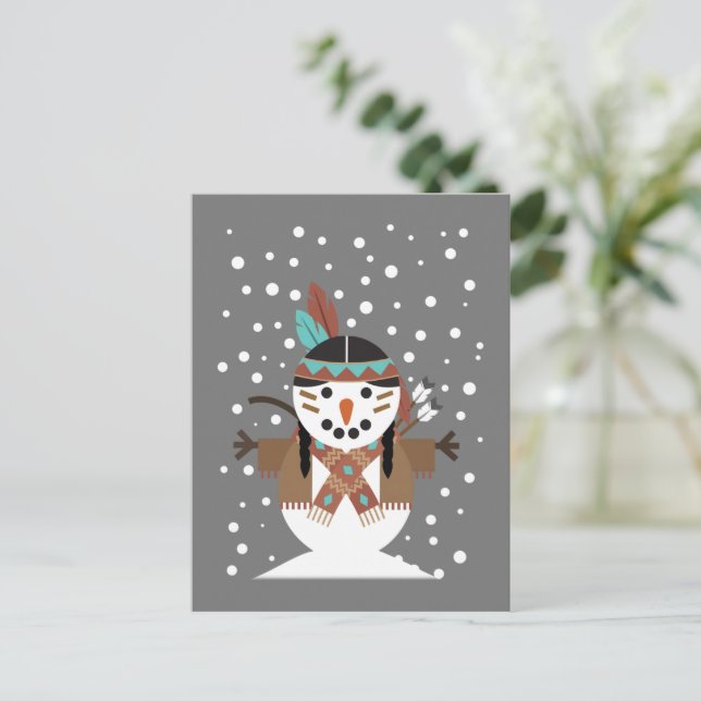 Funny Native American christmas tree decorations Postcard (Standing Front)