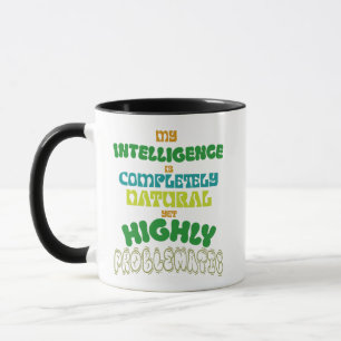 Funny Natural Intelligence Vintage Typography Mug