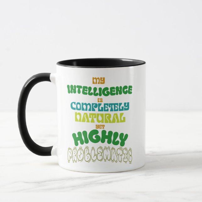 Funny Natural Intelligence Vintage Typography  Mug (Left)