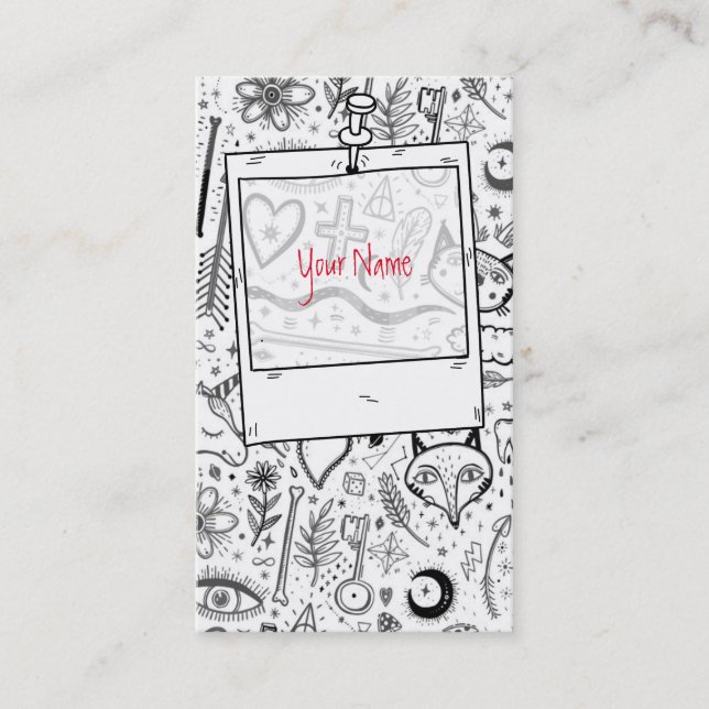 Funny Nature Of Life Sketchnotes Pattern 4 + 5 Business Card (Front)