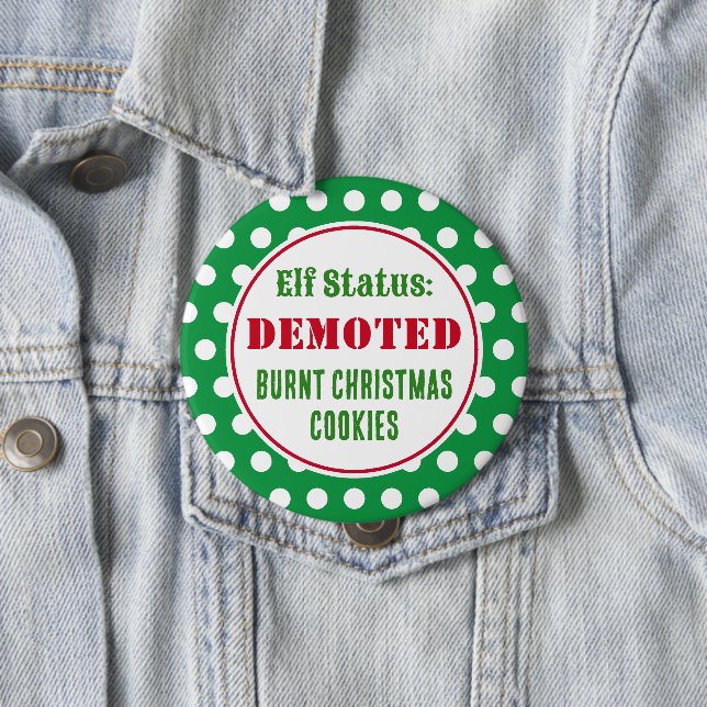 Funny Naughty Christmas Elf Button (In Situ)