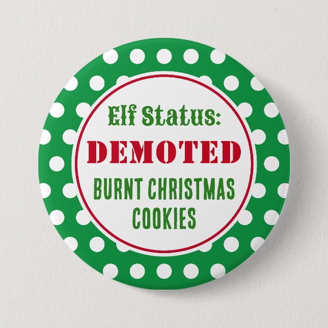 Funny Naughty Christmas Elf Button (Front)