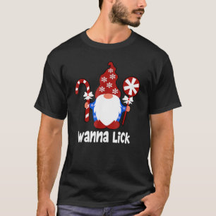 Funny Naughty Christmas Wanna Lick Sarcastic Women T-Shirt