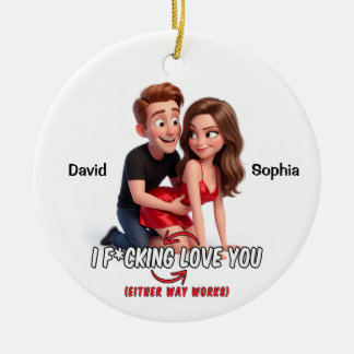 Funny Naughty Couple Custom Keepsake Ornament
