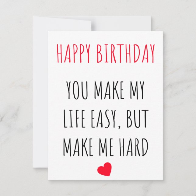 Funny Naughty Dirty Happy Birthday Card for Her (Front)