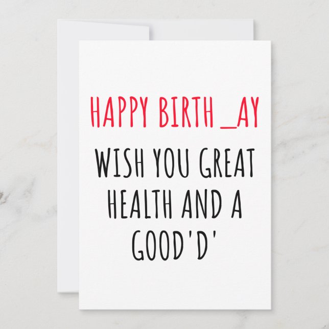 Funny Naughty Happy Birthday Card for Her (Front)