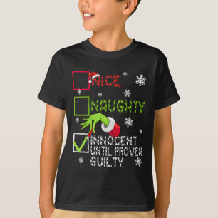 Funny Naughty Innocent Until Proven Guilty Christm T-Shirt