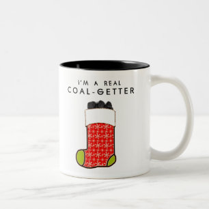 Funny Naughty List Christmas Two-Tone Coffee Mug