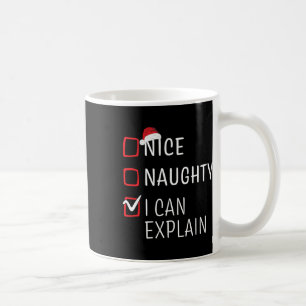 Funny Naughty Nice Christmas Family Pajama Men Wom Coffee Mug