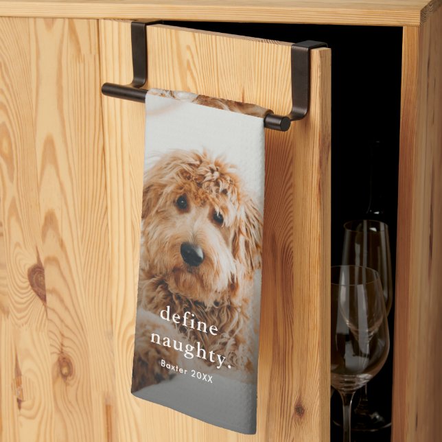 Funny Naughty Pet 2 Photo Kitchen Towel (Thirds Fold)