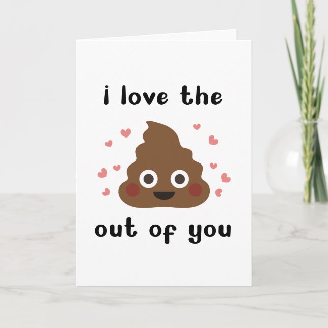 Funny Naughty Poop Carte de Saint Valentin (Devant)