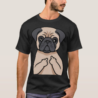 Funny naughty pug dog animal love T-Shirt
