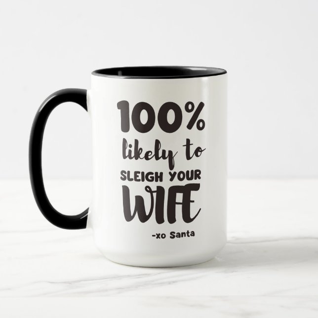 Funny Naughty Santa Christmas Gift Mug (Left)