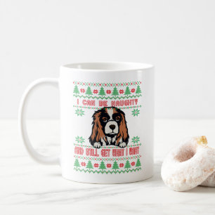Funny Naughty Spaniel Ugly Christmas Sweater Coffee Mug