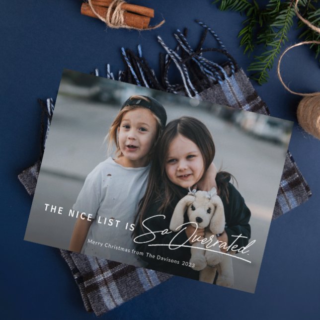 Funny Naughty The Nice List Photo Christmas Holiday Card (Creator Uploaded)