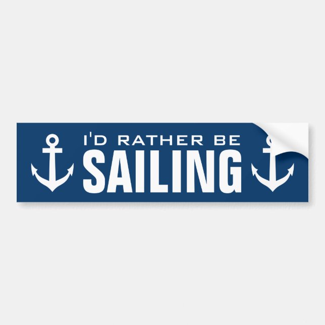 Funny nautical anchor bumper sticker for sailor (Front)