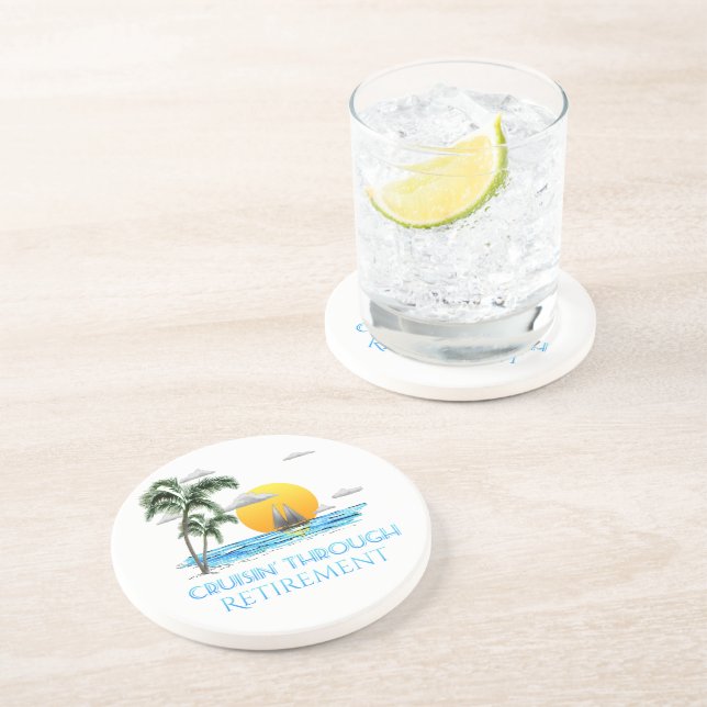Funny Nautical Cruising Through Retirement Coaster (Side)
