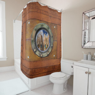 Funny Nautical Porthole Shower Curtain