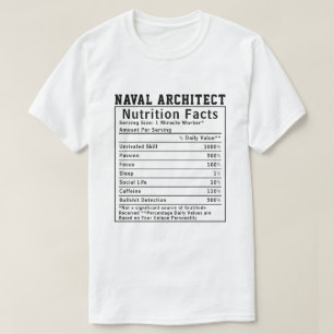 Funny Naval Architect Nutrition Facts Boss Gift T-Shirt