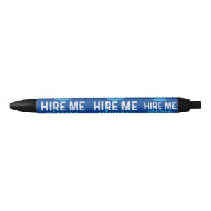 Funny Navy Blue Graduation Hire Me Please  Black Ink Pen