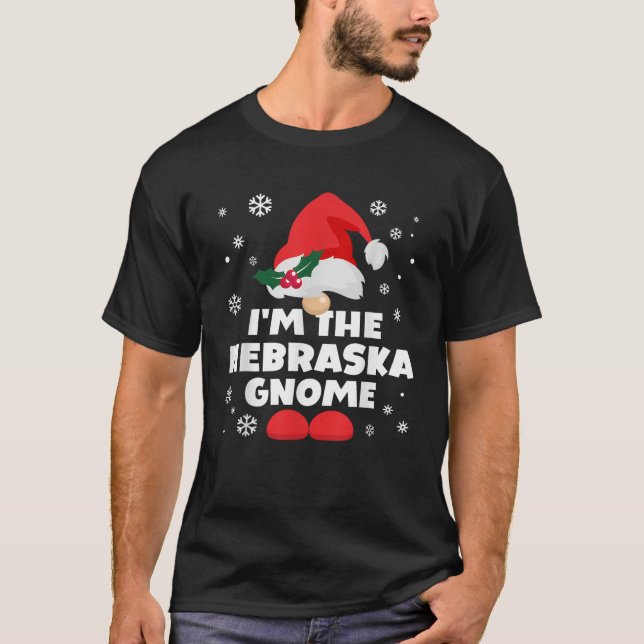 Funny Nebraska Gnome Family Matching Group Happy C T-Shirt (Front)