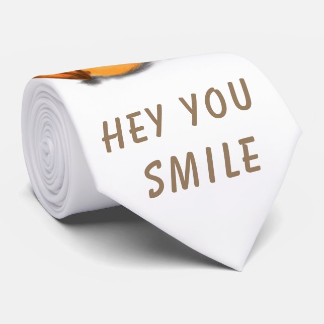 Funny Neck Tie with Happy Ducks - Smile (Rolled)