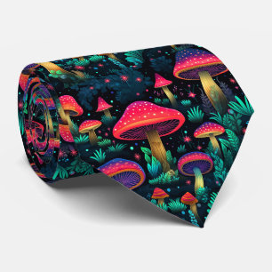Funny Neck Tie with Mushroom Pattern