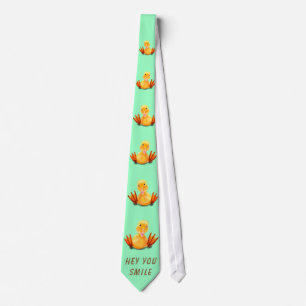 Funny Neck Tie with Playful Ducks - Smile
