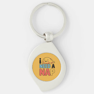 Funny Need A Nap Cute Sleepy Cartoon Keychain