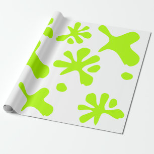 Funny neon green slime paint splash playful fun  wrapping paper