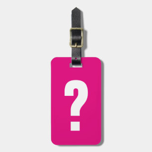 Funny neon pink question mark travel luggage tag