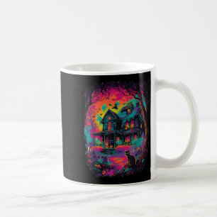 Funny Neon S Ghost Black Cat Witch Halloween  Coffee Mug