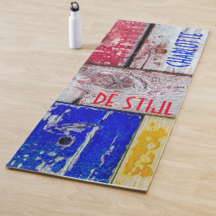 Funny Neoplasticism wooden art style customizable Yoga Mat