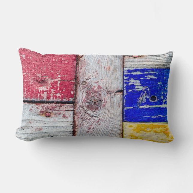 Funny Neoplasticism wooden art style Lumbar Pillow (Front)