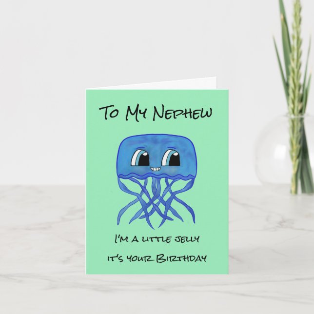 Funny Nephew Birthday Card - Jellyfish (Front)