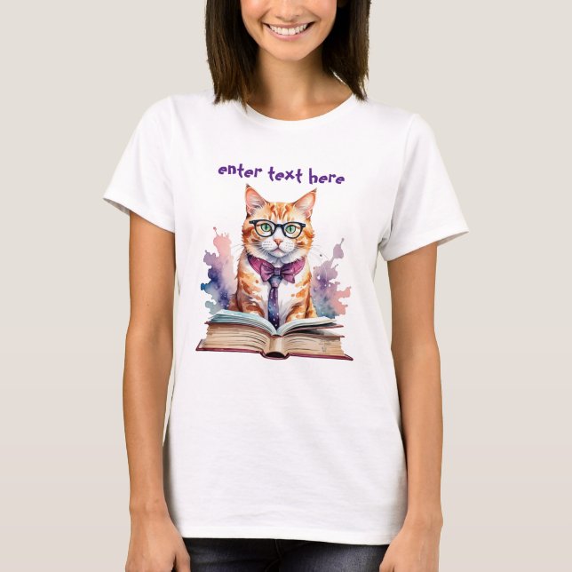 Funny Nerd, Geek Gift Cat lover T-Shirt (Front)