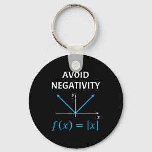 Funny Nerdy Avoid Negativity Algebra Math Pun Math Keychain