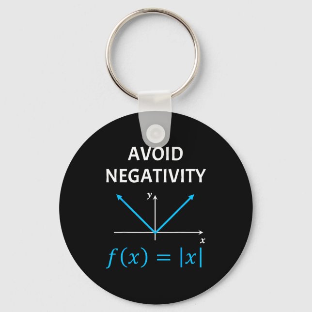 Funny Nerdy Avoid Negativity Algebra Math Pun Math Keychain (Front)